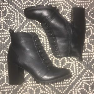 Black Lace-up Booties